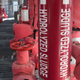 A pipe on the hydrolysis wastewater treatment center is seen at DC Water's Blue Plains plant in Washington, DC.